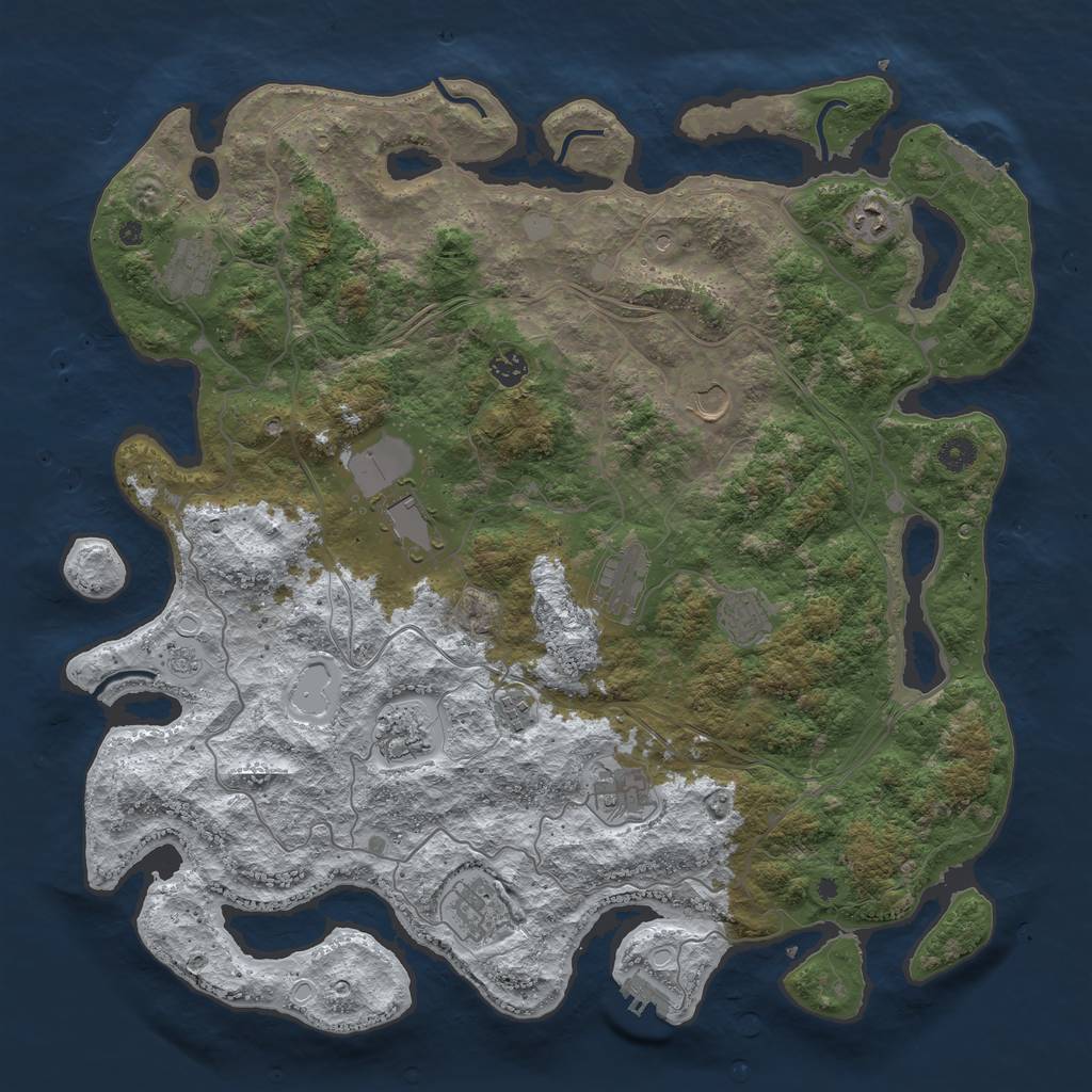 Rust Map: Procedural Map, Size: 4500, Seed: 1582512565, 20 Monuments