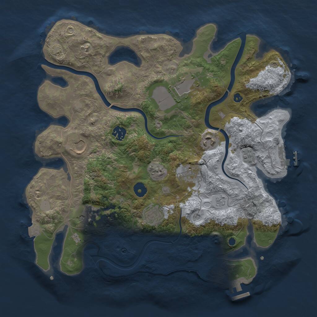 Rust Map: Procedural Map, Size: 3500, Seed: 154450694, 14 Monuments