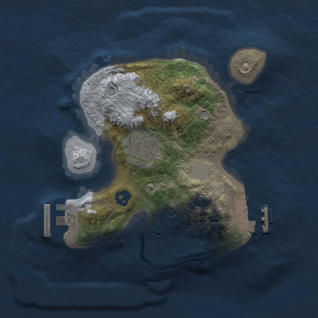Rust Map: Procedural Map, Size: 2000, Seed: 1741129114, 5 Monuments