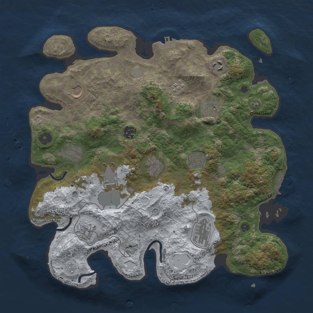 Rust Map: Procedural Map, Size: 3750, Seed: 271828, 20 Monuments