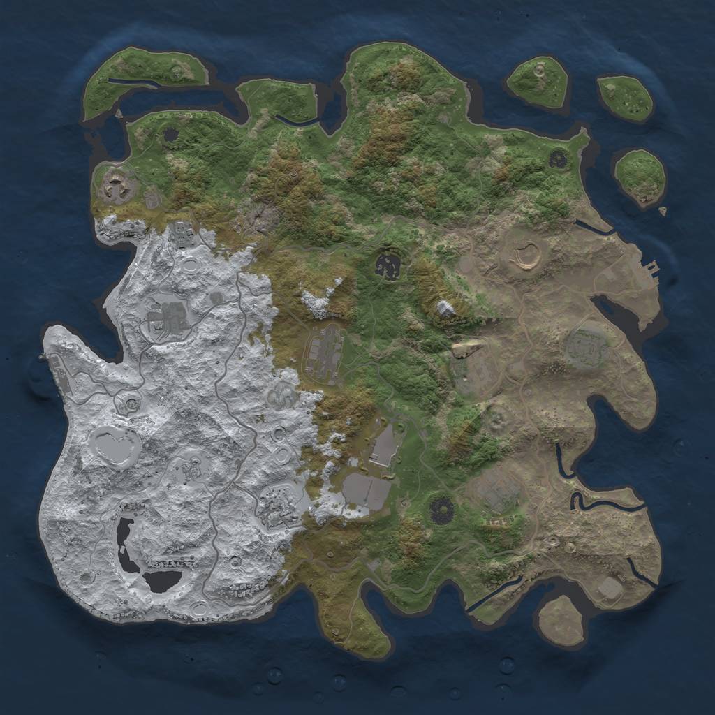 Rust Map: Procedural Map, Size: 4050, Seed: 1669282313, 20 Monuments