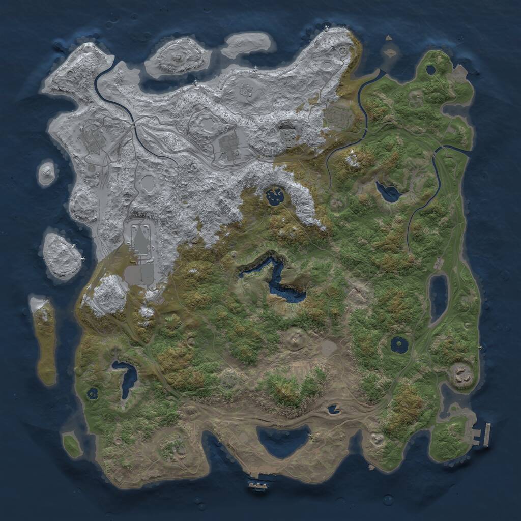 Rust Map: Procedural Map, Size: 4500, Seed: 787523380, 14 Monuments