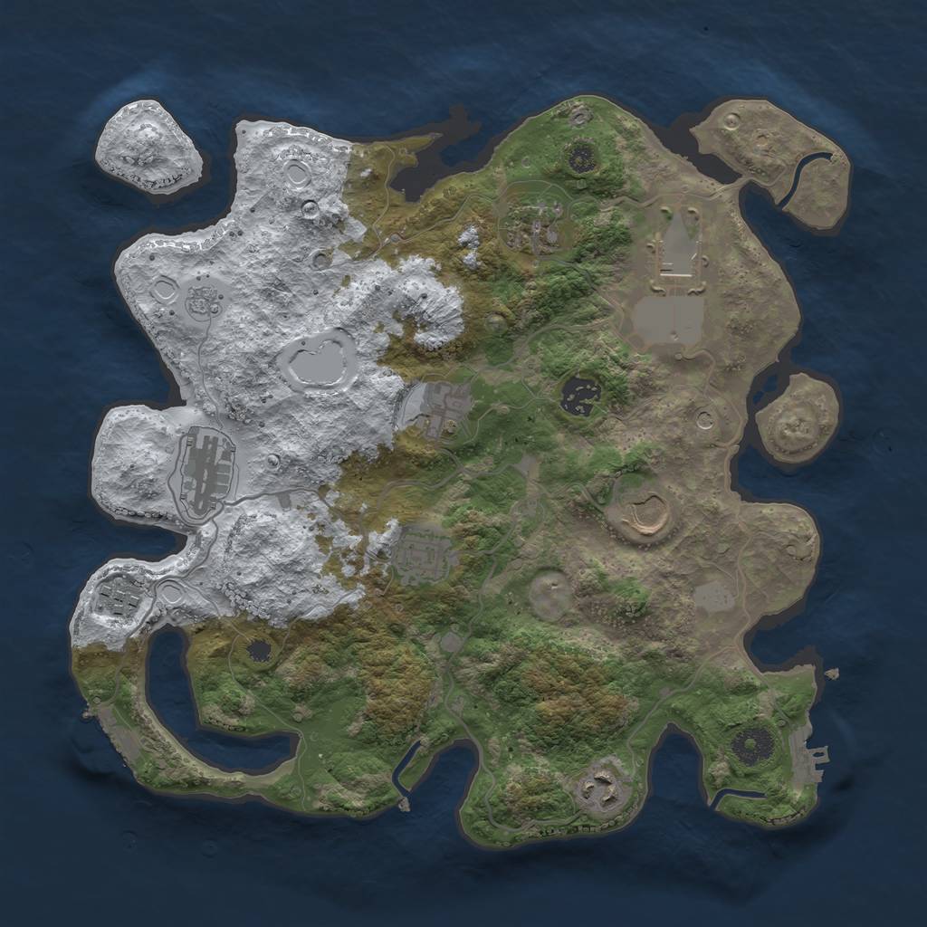 Rust Map: Procedural Map, Size: 3500, Seed: 394985, 18 Monuments