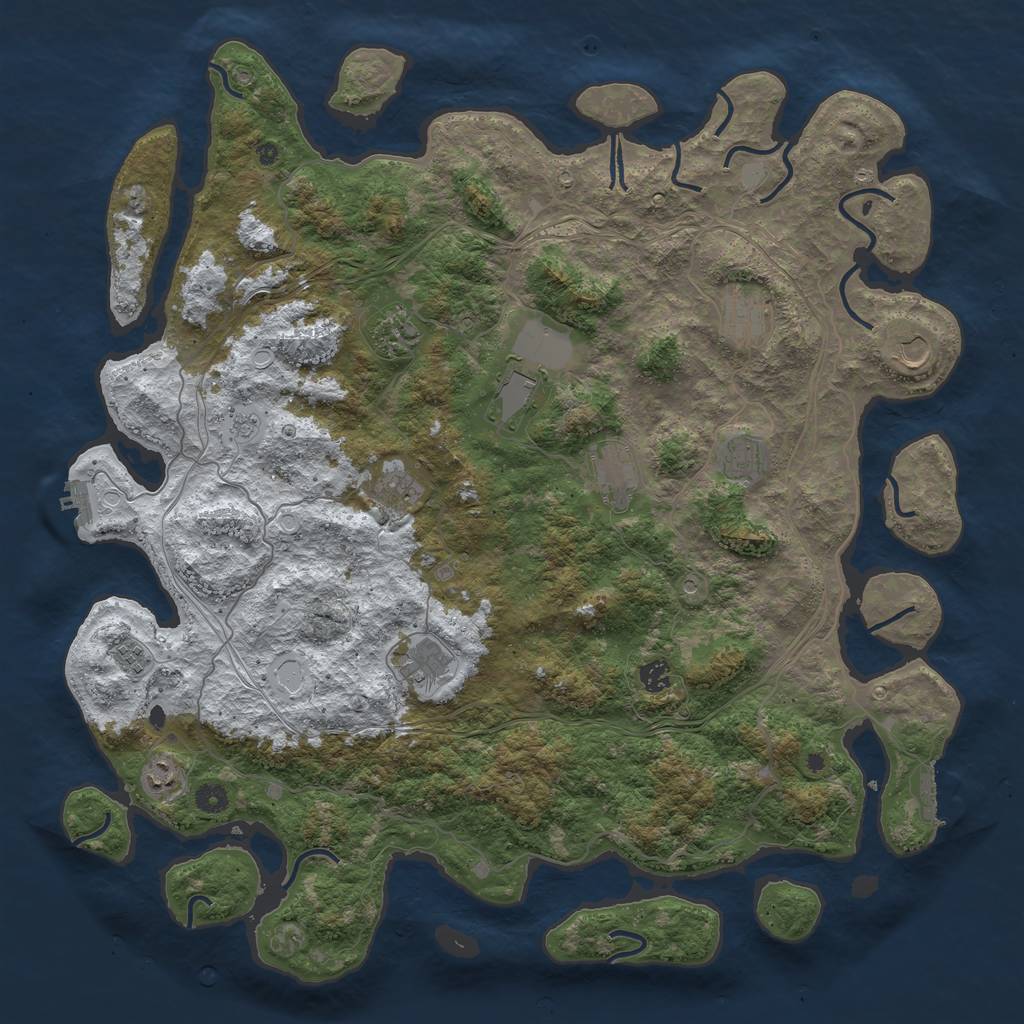 Rust Map: Procedural Map, Size: 4800, Seed: 1462494480, 20 Monuments