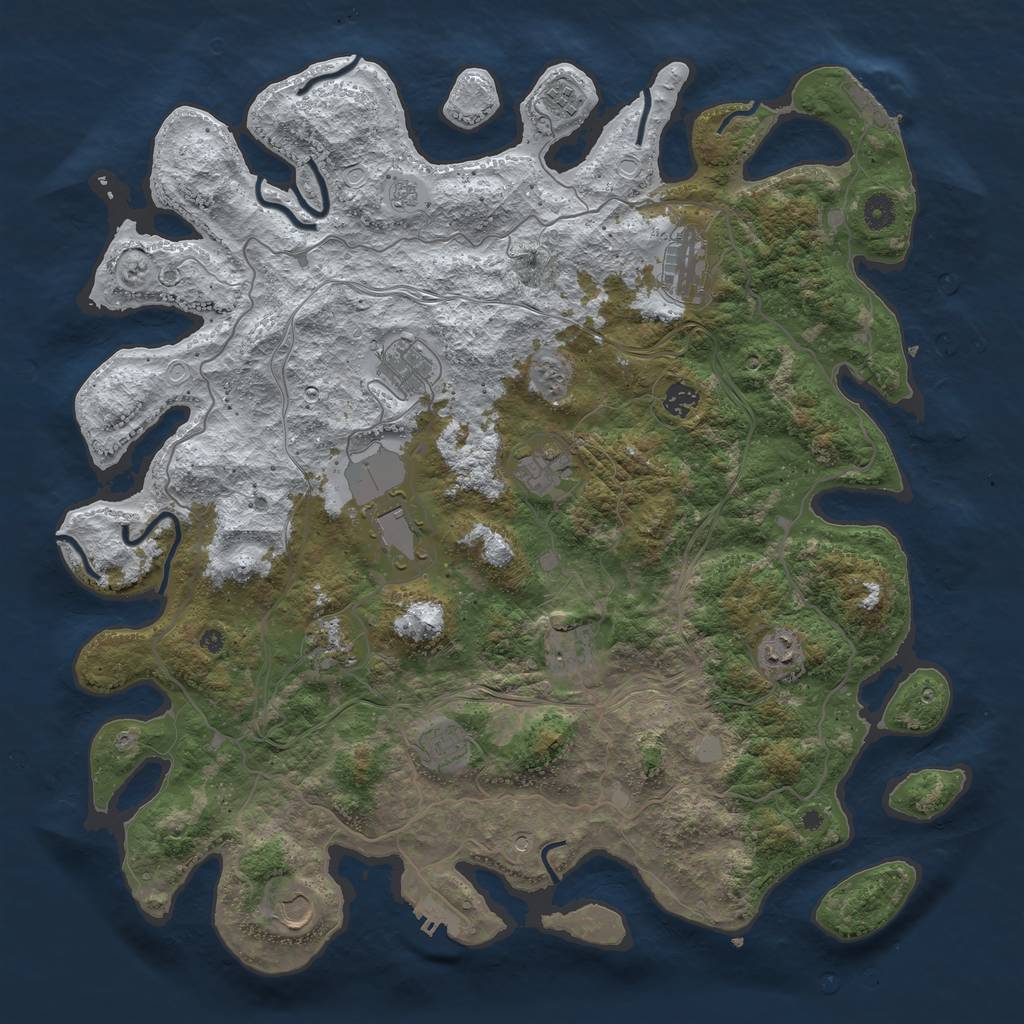 Rust Map: Procedural Map, Size: 4500, Seed: 36502, 20 Monuments