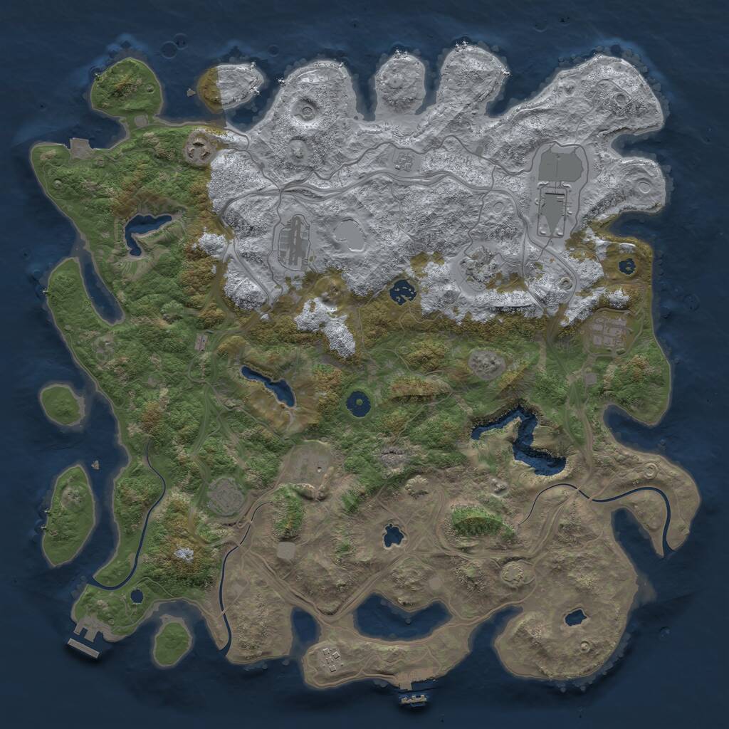 Rust Map: Procedural Map, Size: 4500, Seed: 7132, 15 Monuments