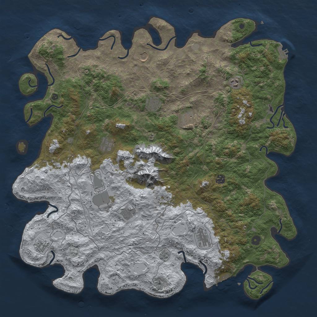 Rust Map: Procedural Map, Size: 5000, Seed: 178239654, 20 Monuments