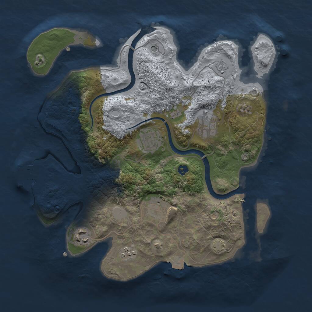 Rust Map: Procedural Map, Size: 3000, Seed: 85675, 10 Monuments