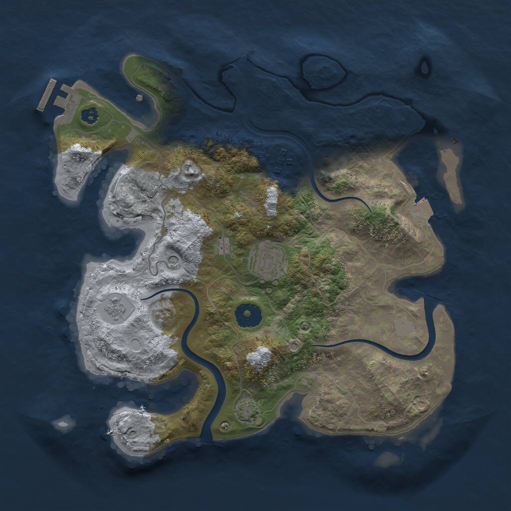 Rust Map: Procedural Map, Size: 3000, Seed: 48241038, 7 Monuments