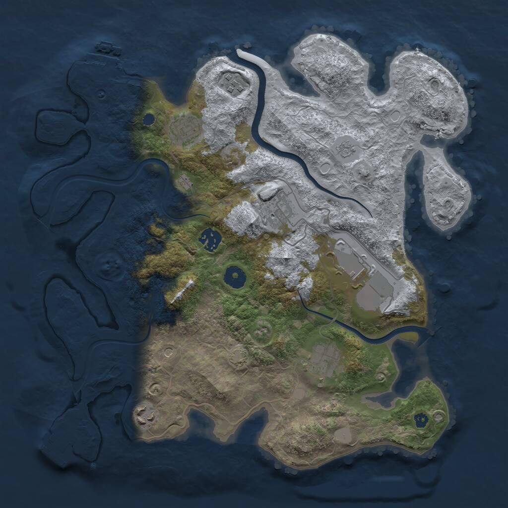 Rust Map: Procedural Map, Size: 3500, Seed: 936913364, 13 Monuments