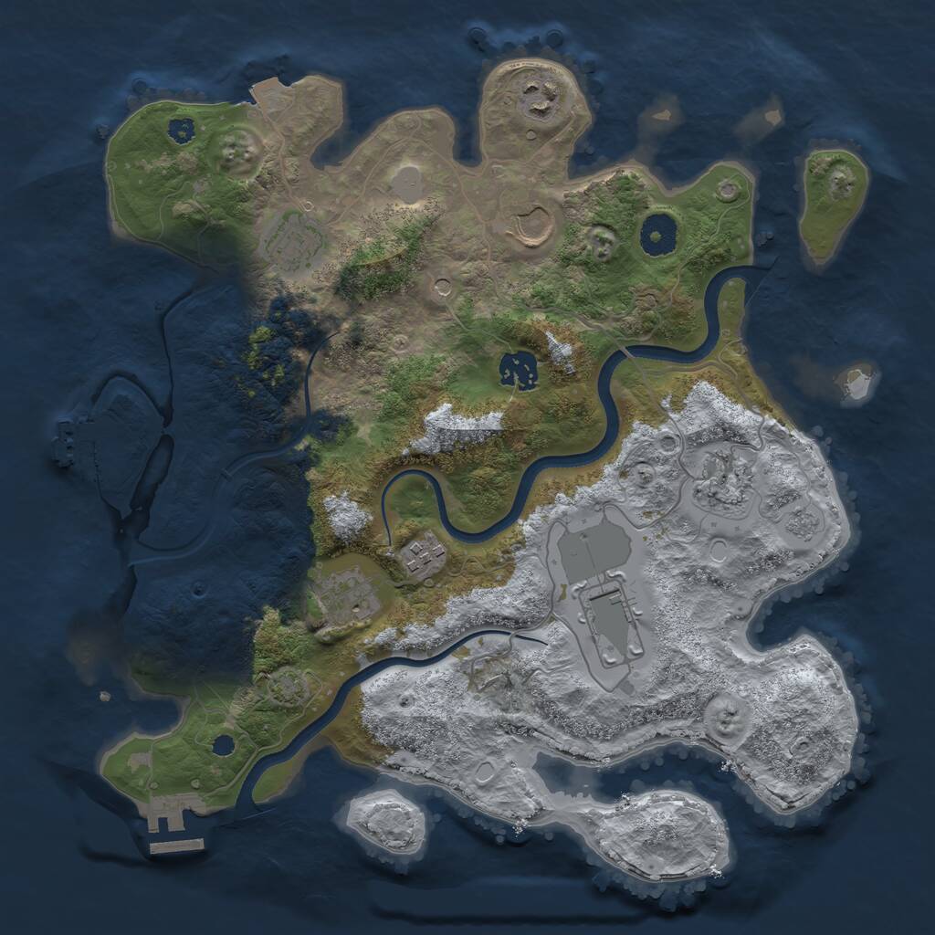 Rust Map: Procedural Map, Size: 3500, Seed: 1506912939, 14 Monuments