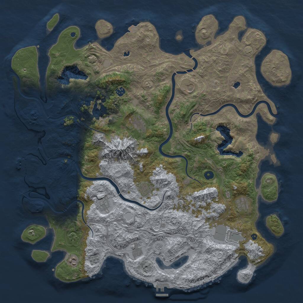 Rust Map: Procedural Map, Size: 5000, Seed: 373559687, 17 Monuments