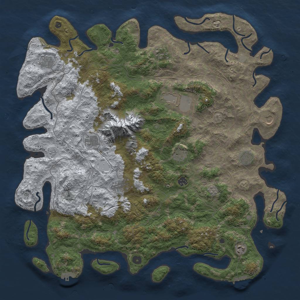 Rust Map: Procedural Map, Size: 5000, Seed: 37593, 20 Monuments