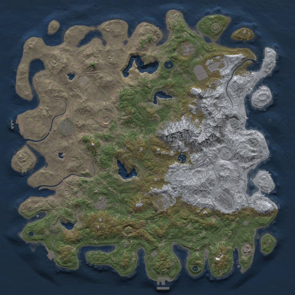Rust Map: Procedural Map, Size: 5000, Seed: 1572857558, 16 Monuments