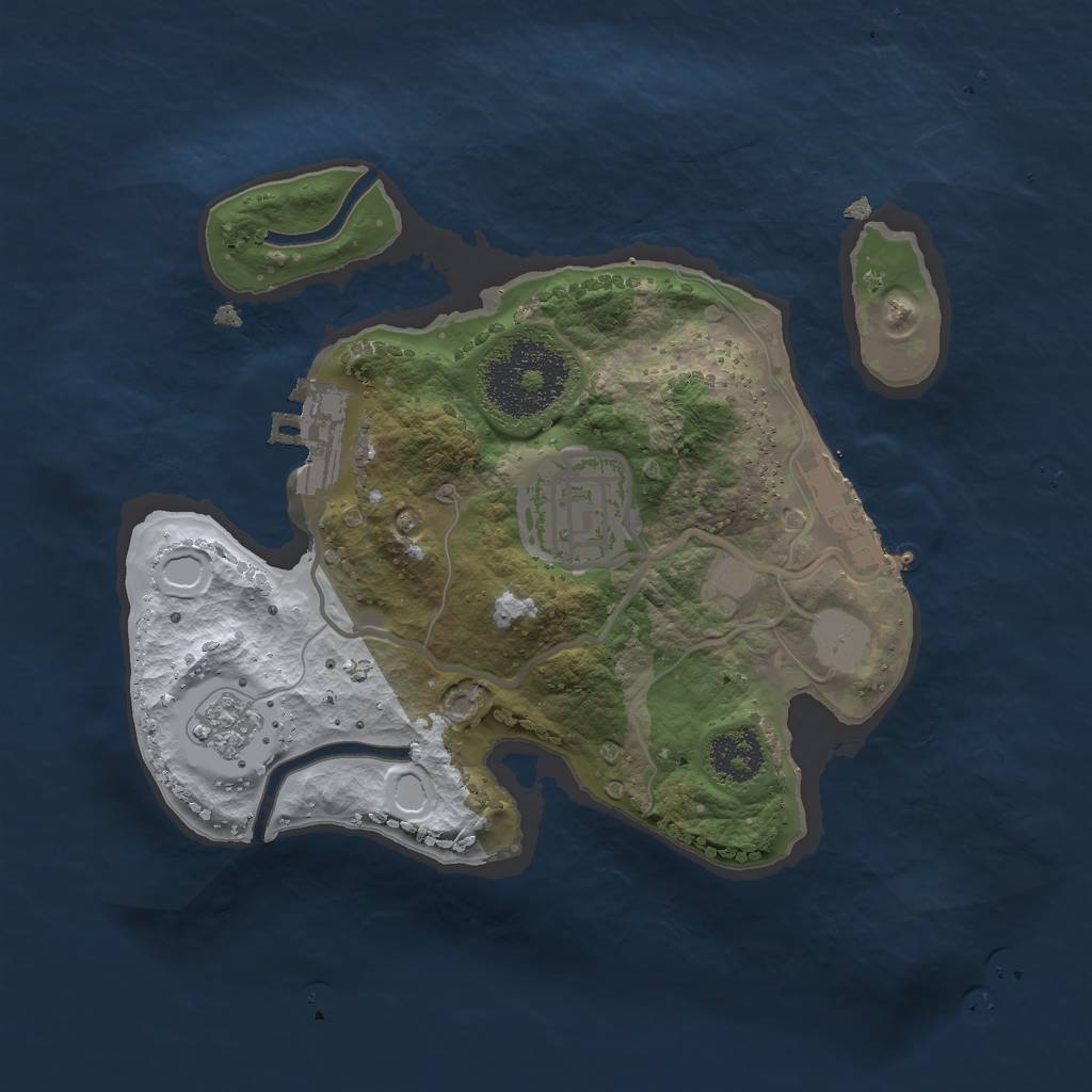 Rust Map: Procedural Map, Size: 2100, Seed: 1288677, 9 Monuments