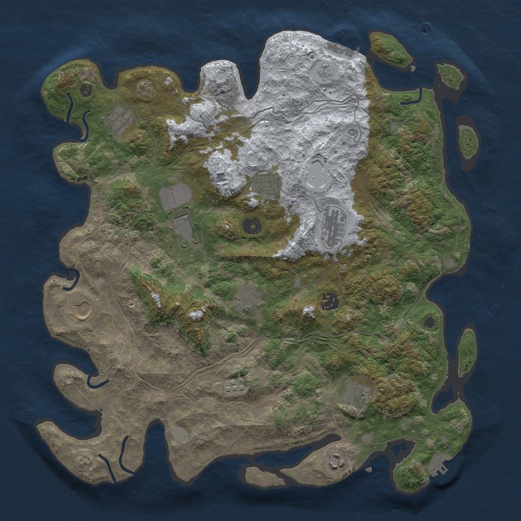 Rust Map: Procedural Map, Size: 4250, Seed: 20310, 19 Monuments