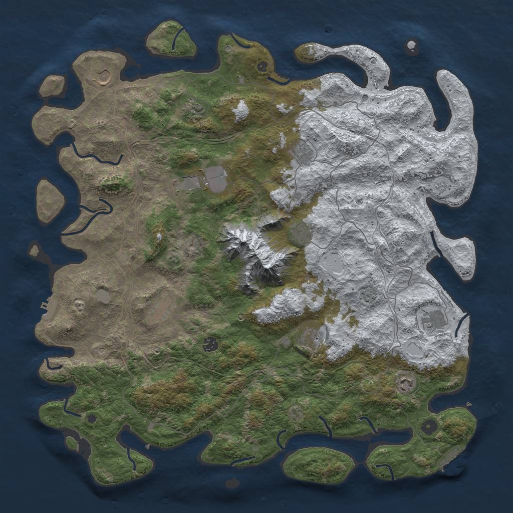 Rust Map: Procedural Map, Size: 5000, Seed: 6669190, 20 Monuments