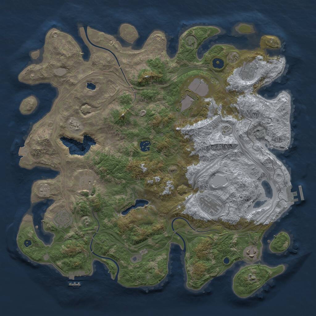 Rust Map: Procedural Map, Size: 4250, Seed: 845659120, 14 Monuments