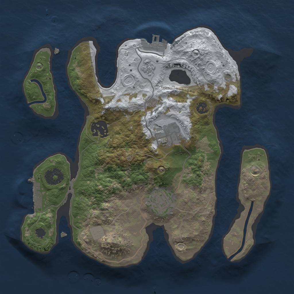 Rust Map: Procedural Map, Size: 2500, Seed: 1928992166, 11 Monuments