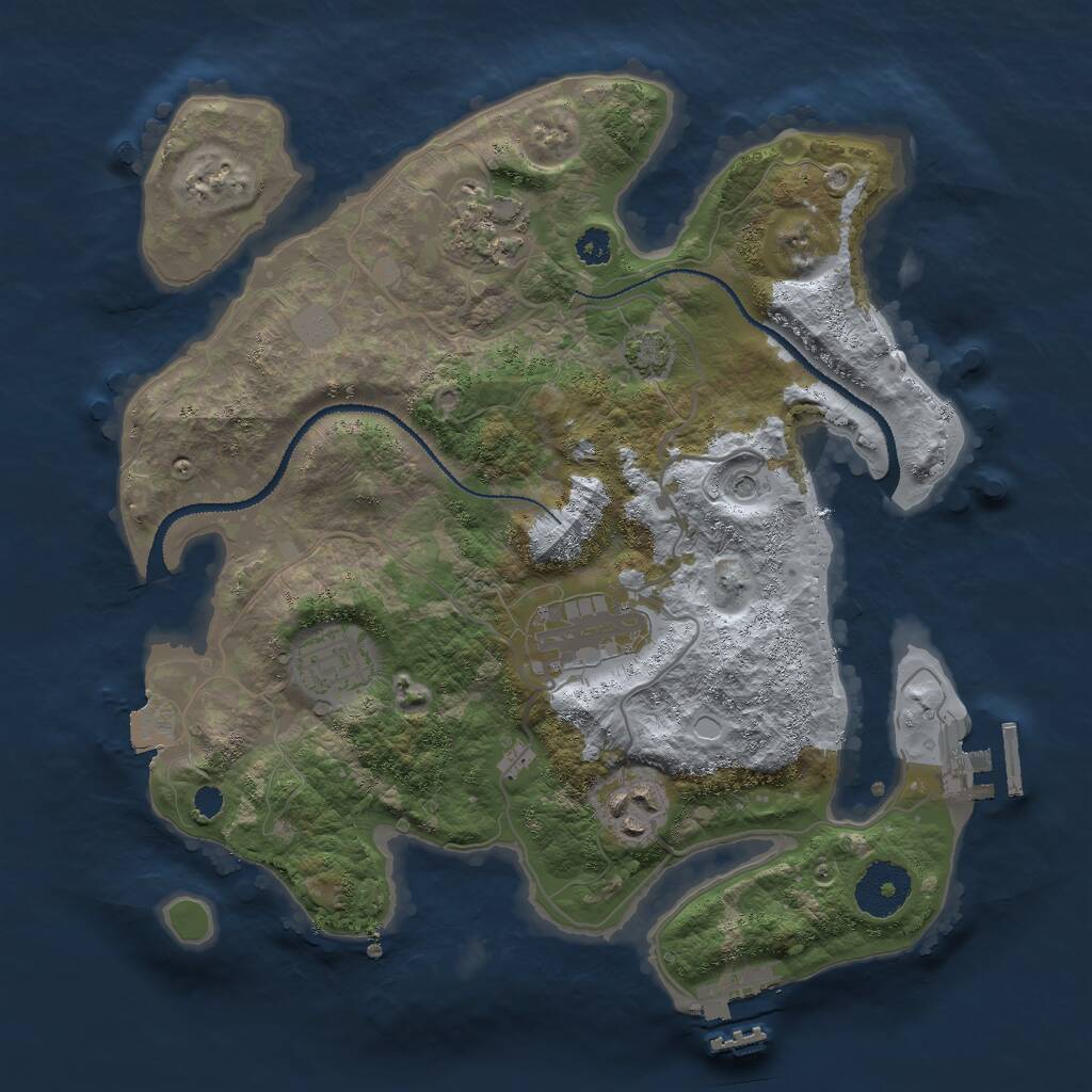 Rust Map: Procedural Map, Size: 3000, Seed: 53000, 9 Monuments
