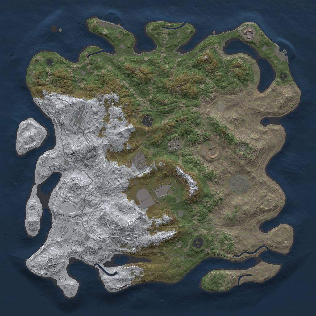 Rust Map: Procedural Map, Size: 4300, Seed: 48465234, 17 Monuments