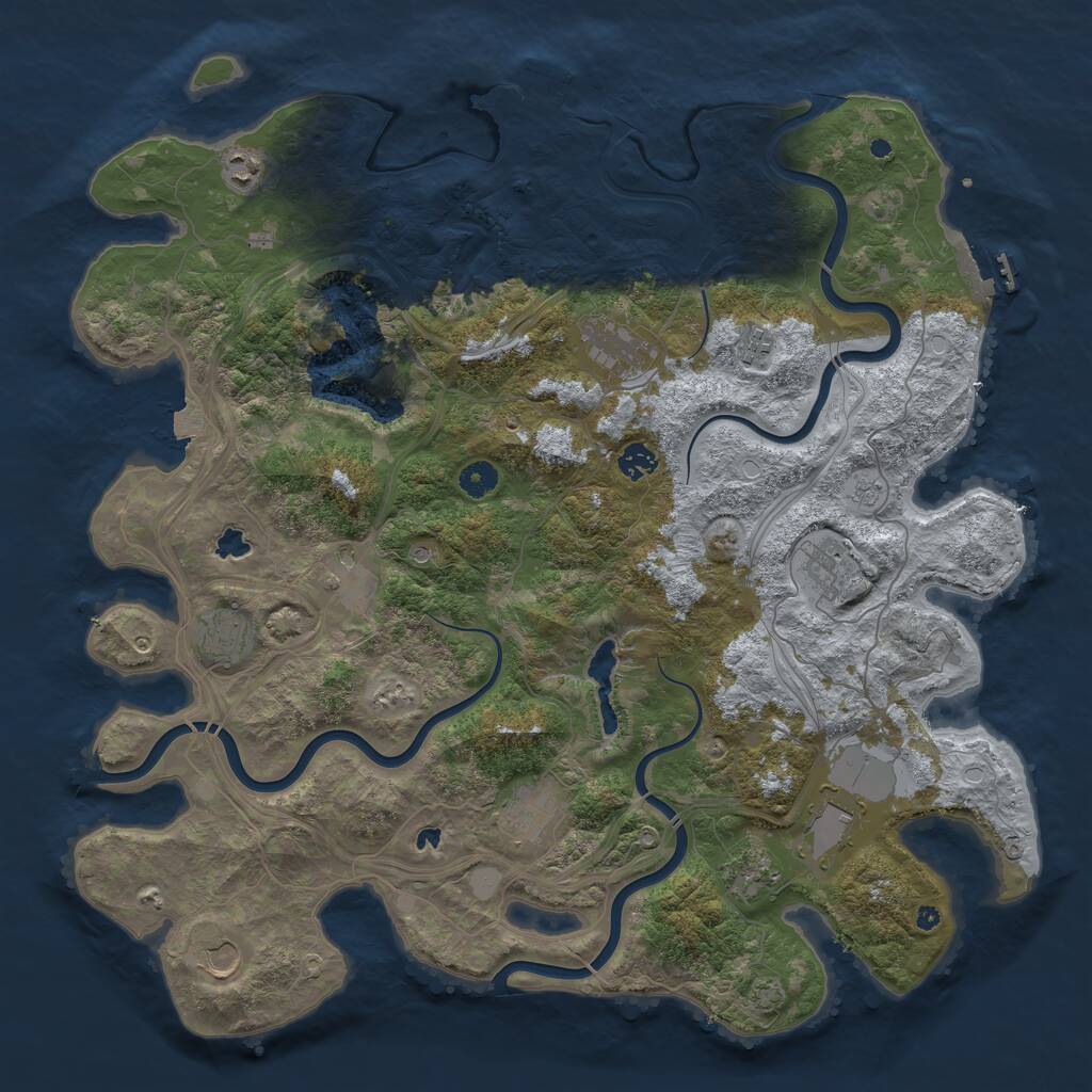 Rust Map: Procedural Map, Size: 4500, Seed: 1668745763, 17 Monuments