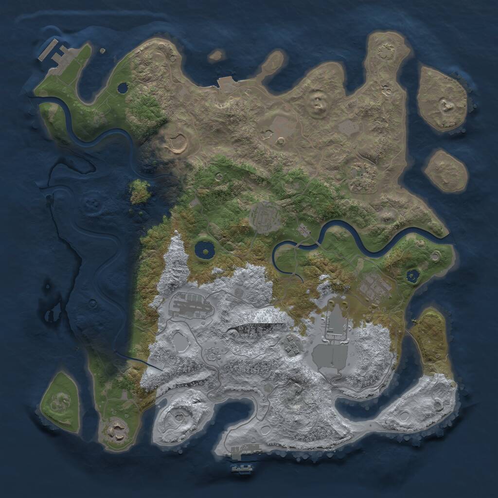 Rust Map: Procedural Map, Size: 3800, Seed: 711413386, 15 Monuments