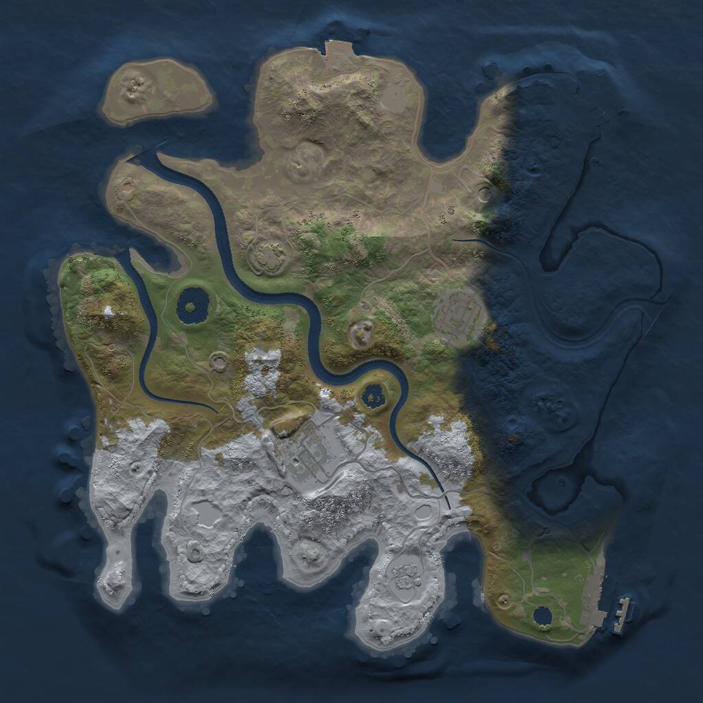 Rust Map: Procedural Map, Size: 3000, Seed: 1665173790, 8 Monuments