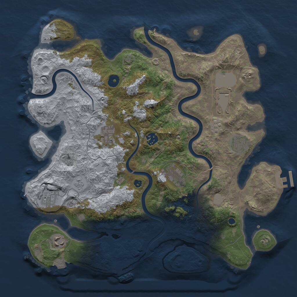 Rust Map: Procedural Map, Size: 3750, Seed: 186002567, 14 Monuments
