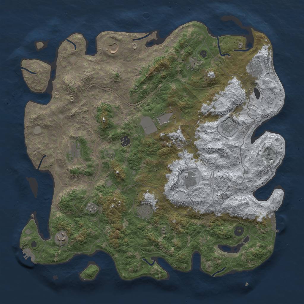 Rust Map: Procedural Map, Size: 4500, Seed: 1873, 20 Monuments