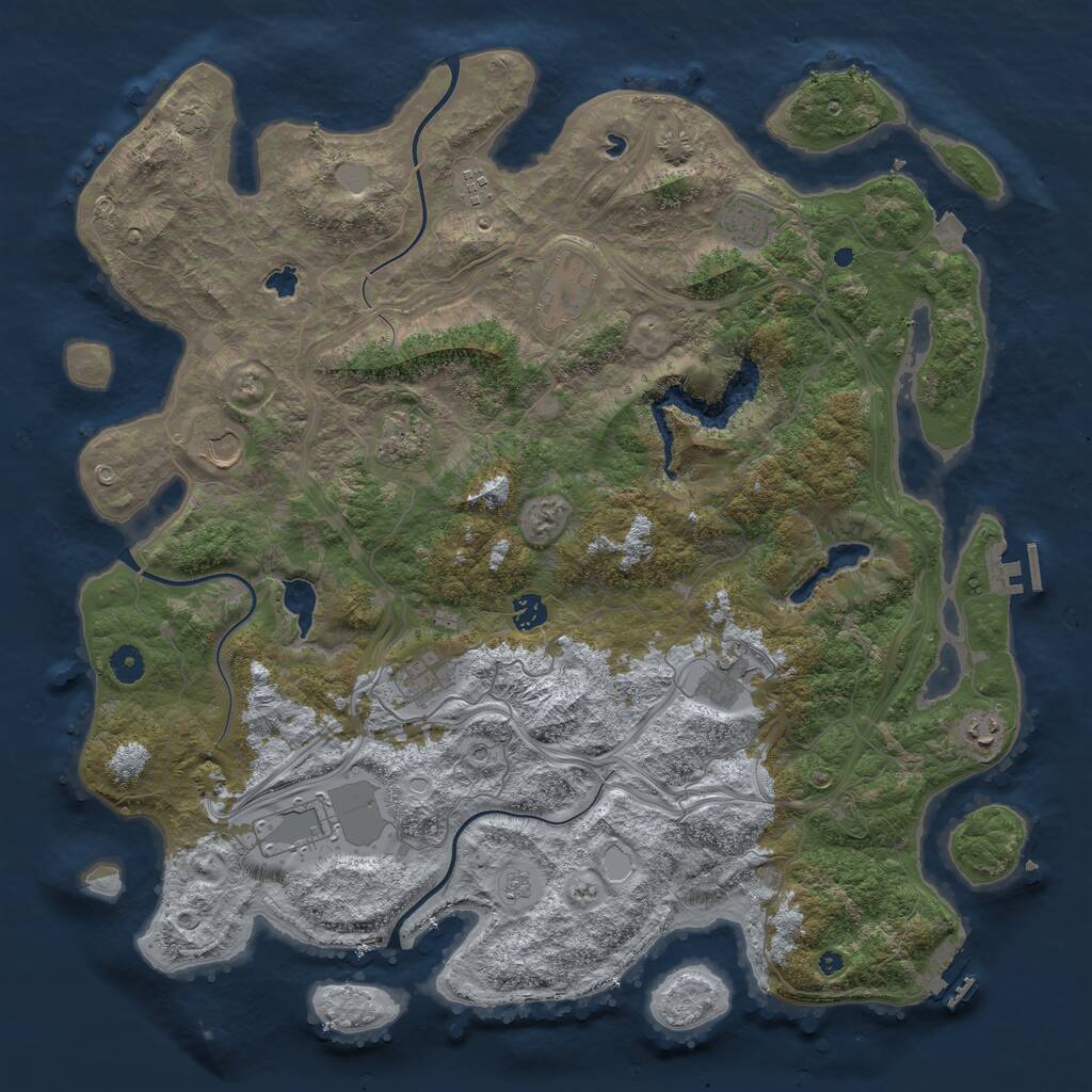 Rust Map: Procedural Map, Size: 4552, Seed: 1177960985, 16 Monuments