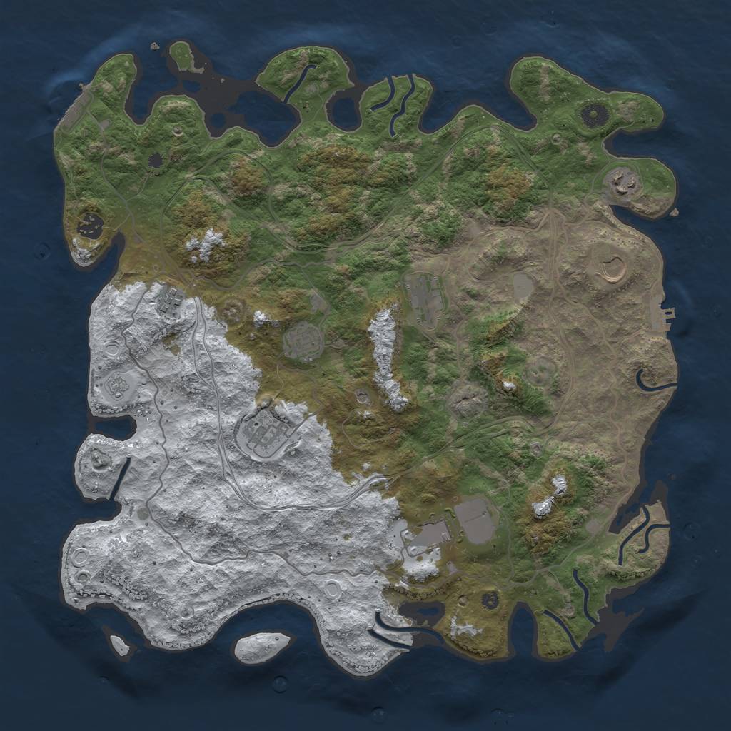 Rust Map: Procedural Map, Size: 4250, Seed: 8629, 17 Monuments