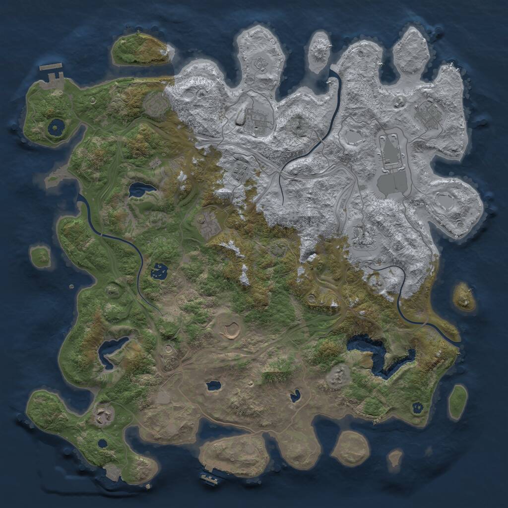 Rust Map: Procedural Map, Size: 4500, Seed: 5774337, 16 Monuments