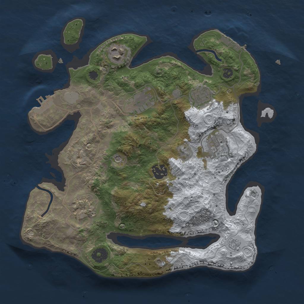 Rust Map: Procedural Map, Size: 3000, Seed: 265408347, 15 Monuments