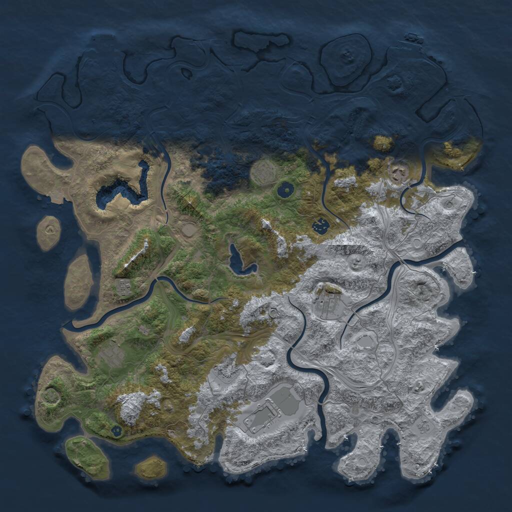 Rust Map: Procedural Map, Size: 4800, Seed: 118852855, 14 Monuments
