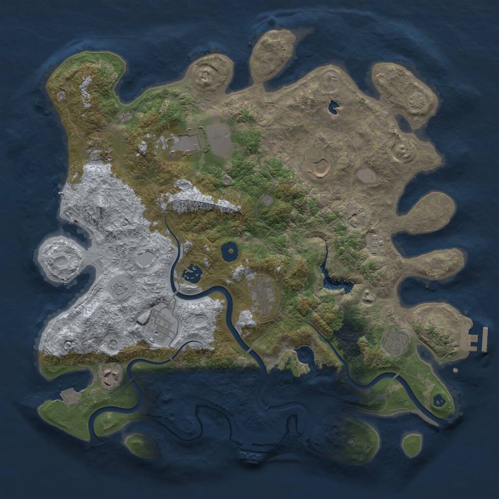 Rust Map: Procedural Map, Size: 4000, Seed: 50713, 15 Monuments