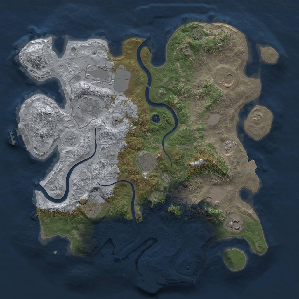 Rust Map: Procedural Map, Size: 3500, Seed: 475201778, 14 Monuments
