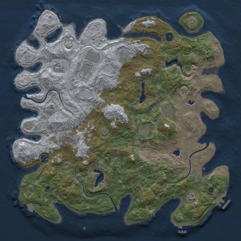 Rust Map: Procedural Map, Size: 4500, Seed: 28976623, 15 Monuments