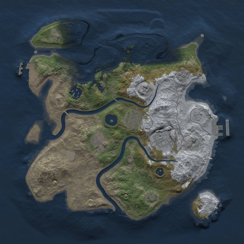 Rust Map: Procedural Map, Size: 3000, Seed: 1849373688, 11 Monuments