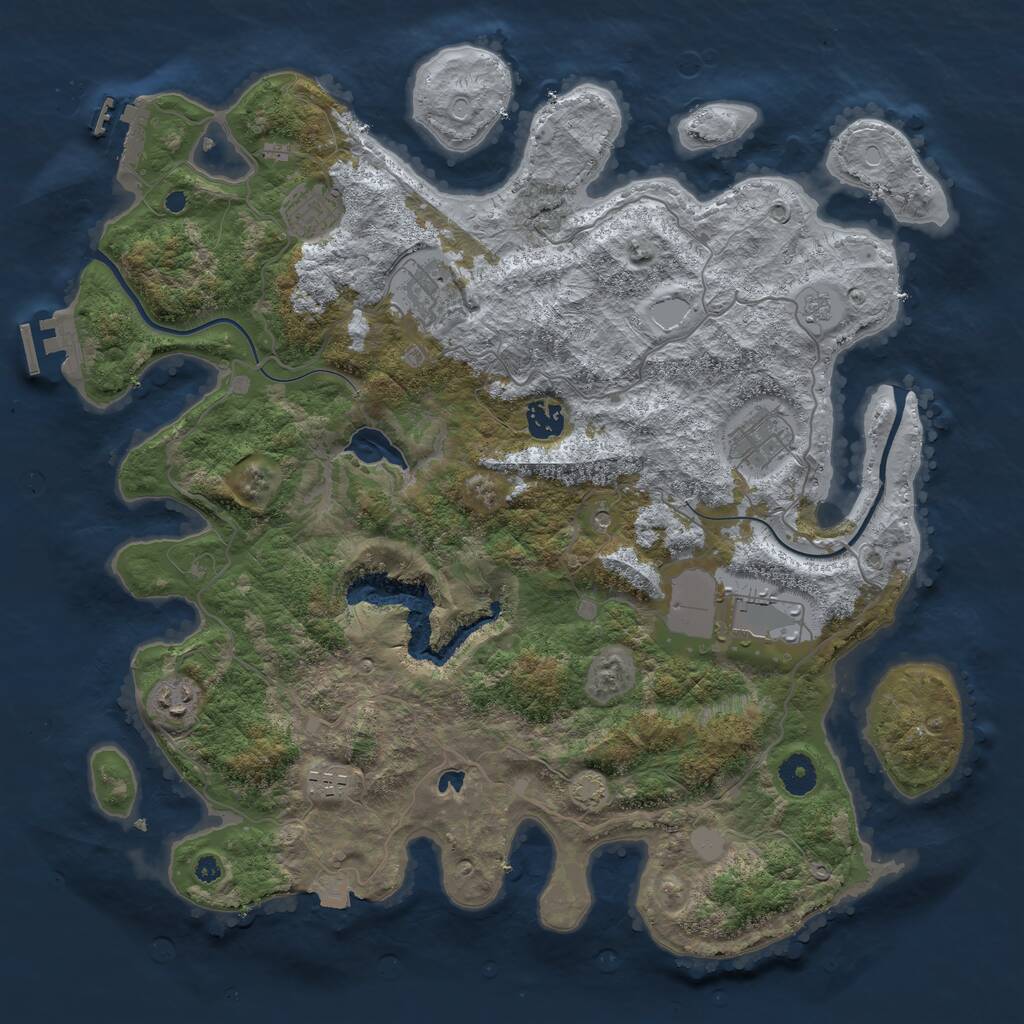Rust Map: Procedural Map, Size: 4000, Seed: 217425942, 13 Monuments
