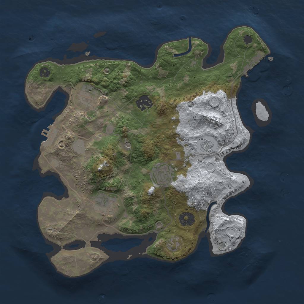 Rust Map: Procedural Map, Size: 3000, Seed: 2353, 13 Monuments