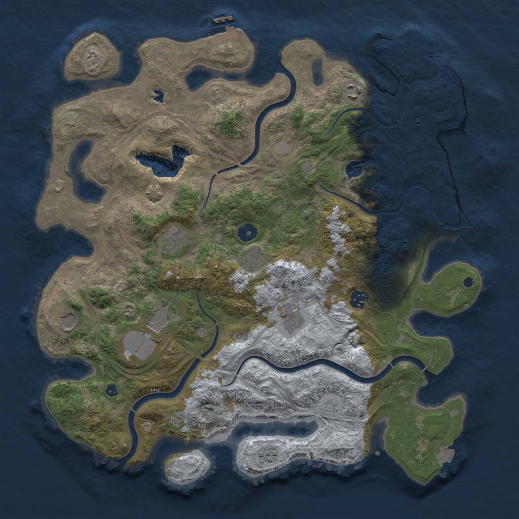 Rust Map: Procedural Map, Size: 4250, Seed: 969275710, 14 Monuments