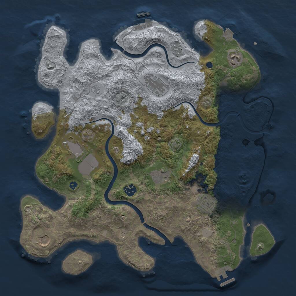 Rust Map: Procedural Map, Size: 3750, Seed: 20220606, 14 Monuments