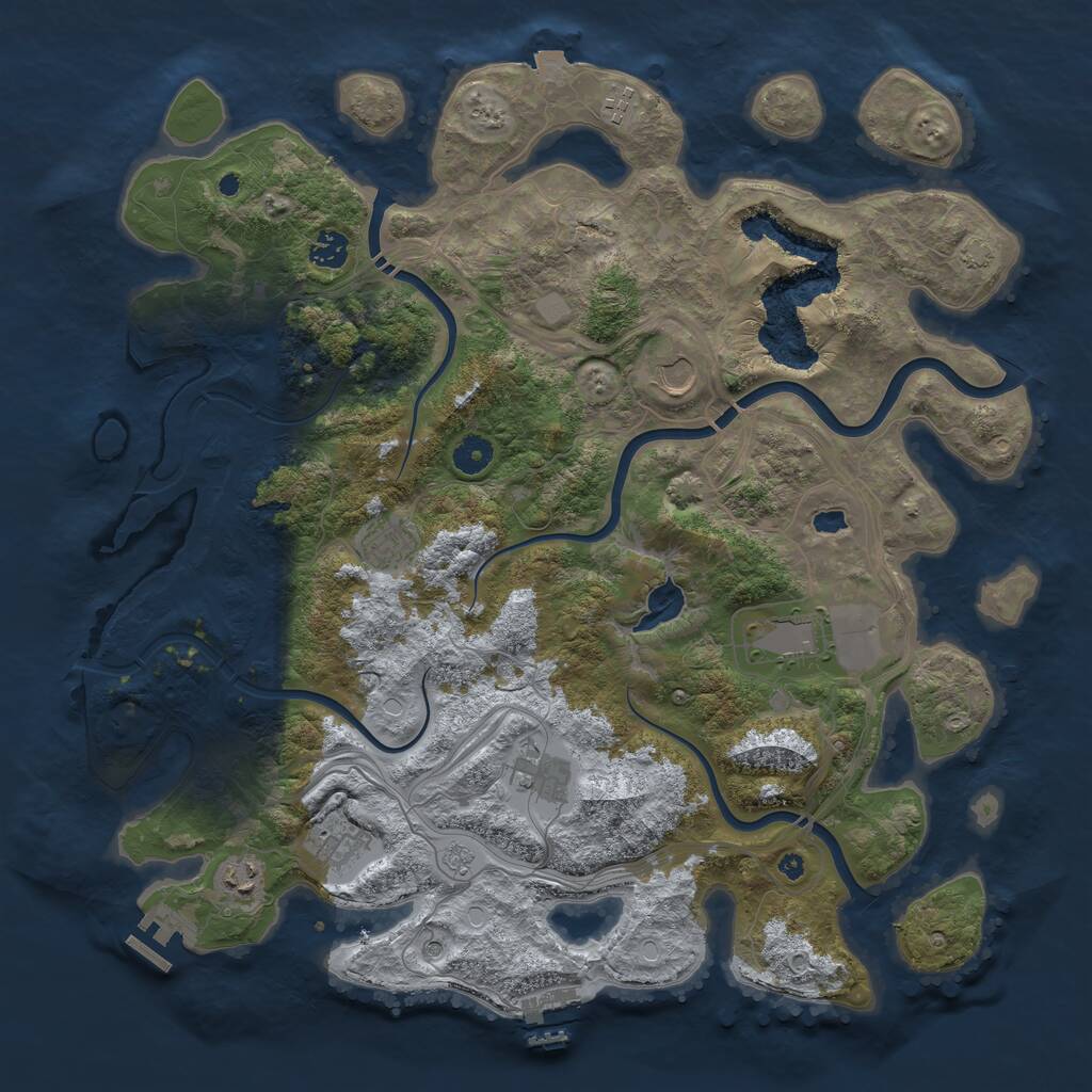 Rust Map: Procedural Map, Size: 4250, Seed: 948891505, 14 Monuments