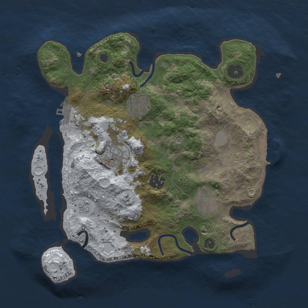 Rust Map: Procedural Map, Size: 3000, Seed: 6231, 13 Monuments