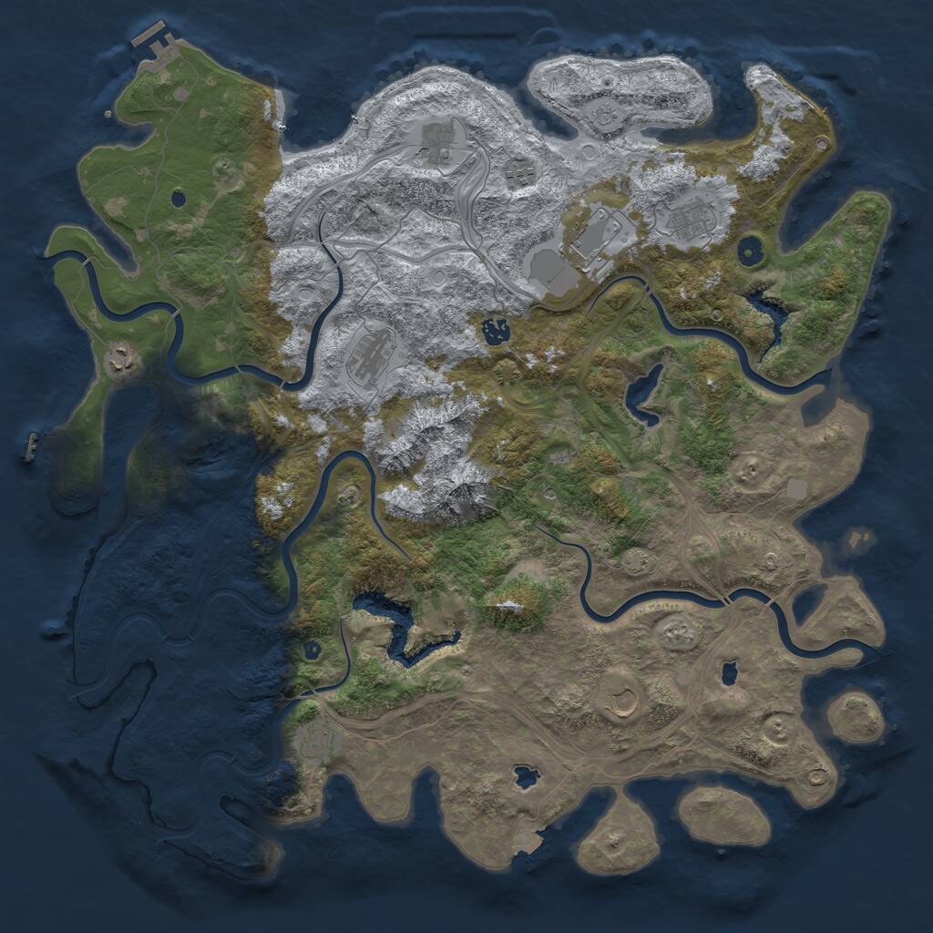 Rust Map: Procedural Map, Size: 5000, Seed: 4100320, 15 Monuments