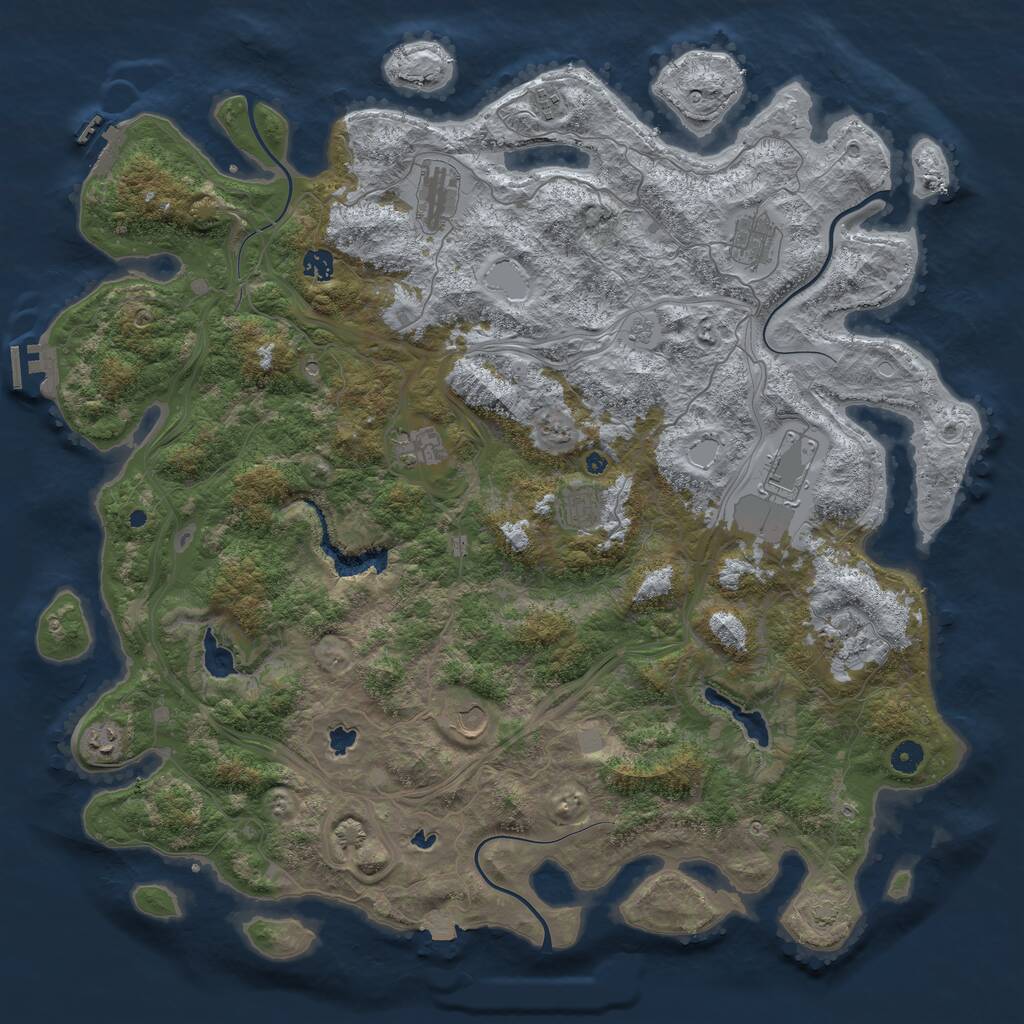Rust Map: Procedural Map, Size: 4800, Seed: 405784121, 16 Monuments
