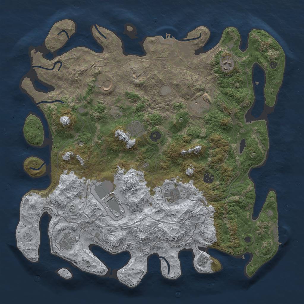 Rust Map: Procedural Map, Size: 4250, Seed: 2056574556, 18 Monuments