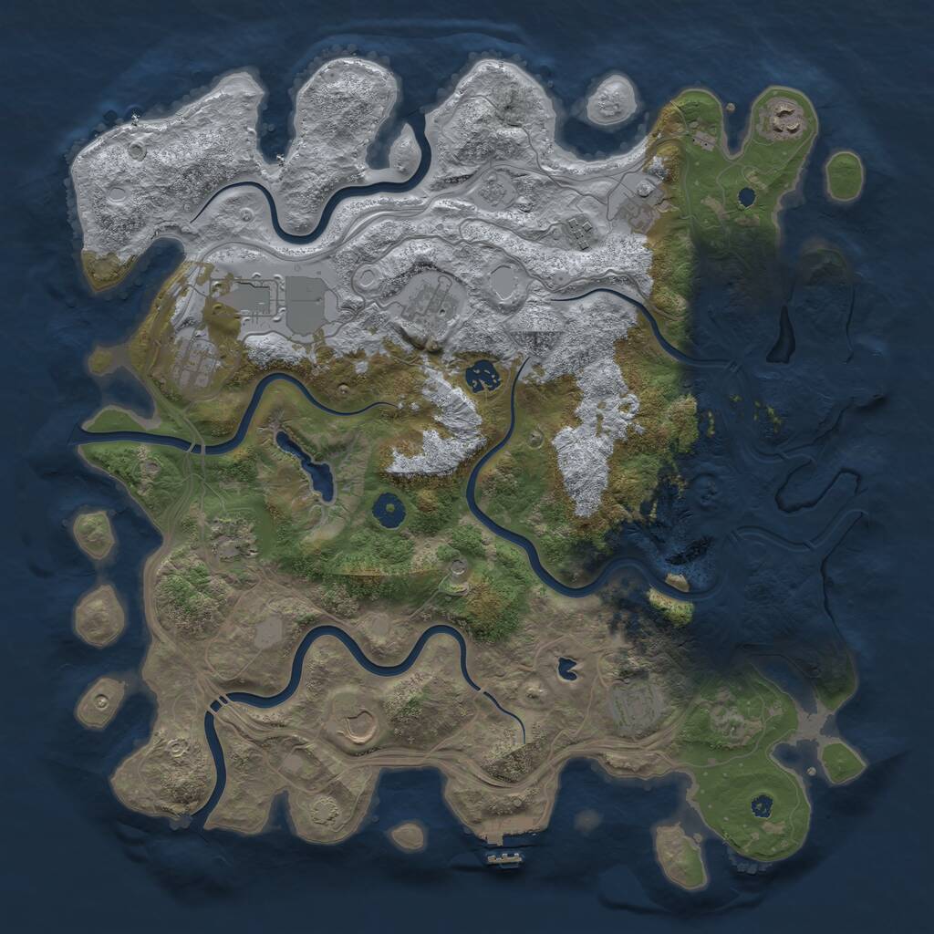 Rust Map: Procedural Map, Size: 4250, Seed: 1976340097, 16 Monuments