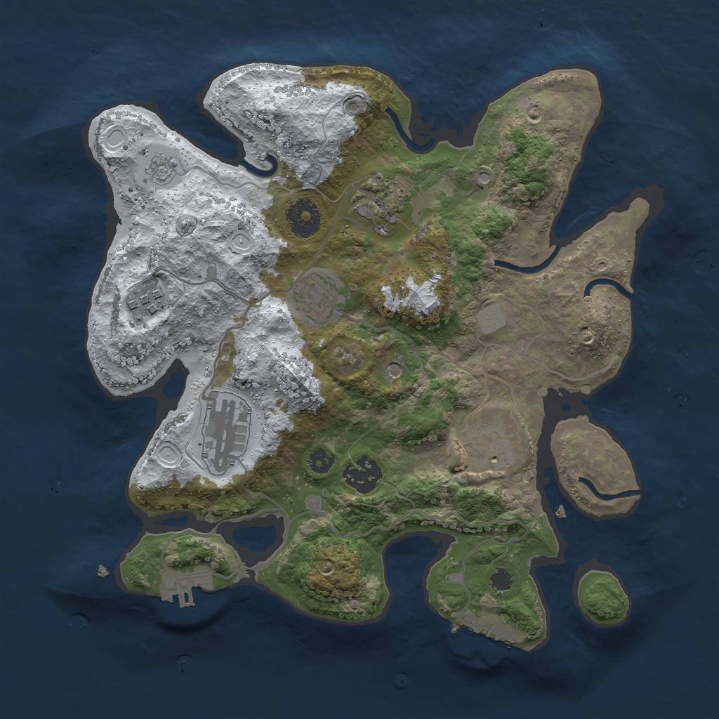 Rust Map: Procedural Map, Size: 3000, Seed: 2112458568, 15 Monuments